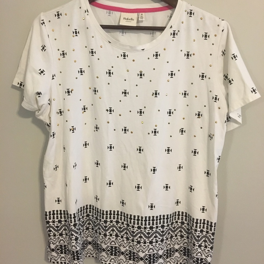 Rafaella Patterned and Studded Top